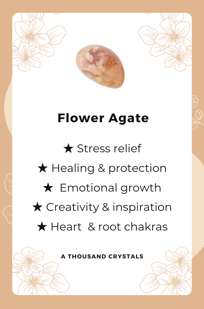 FLOWER AGATE CRYSTAL, Healing Crystals for Growth, Transformation, and Emotional Healing