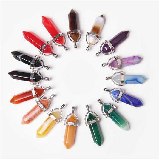 Fixed Bullet Crystal Pendant Necklaces
