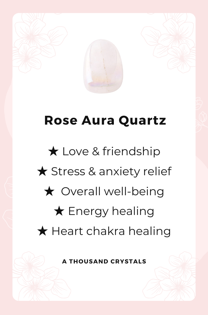 ROSE AURA Healing Crystals for Love, Friendship, Soothing, Calming, Well-being, Compassion, and Emotional Healing