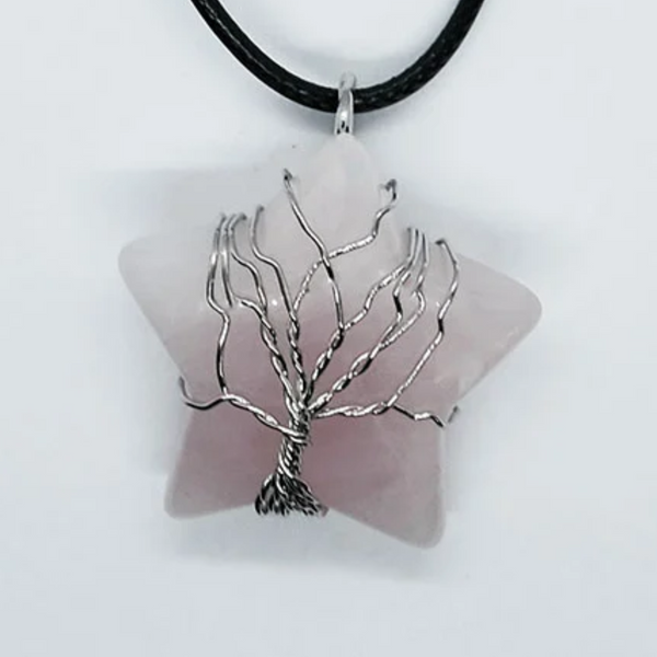 Rose Quartz Star Pendant Necklace