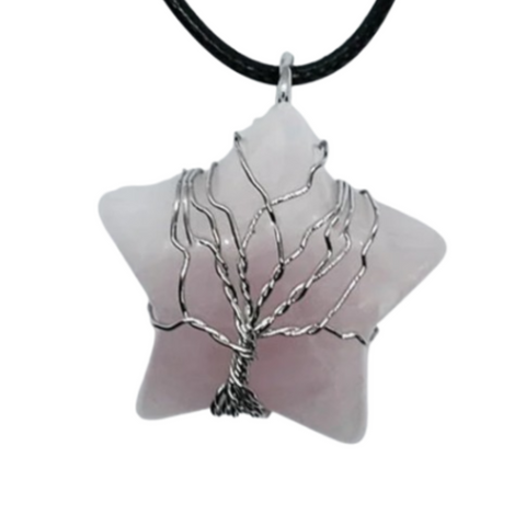 Rose Quartz Star Pendant Necklace