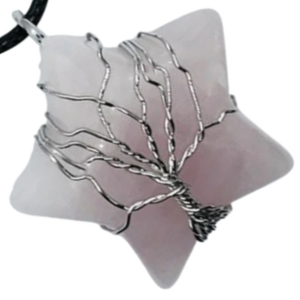 Rose Quartz Star Pendant Necklace