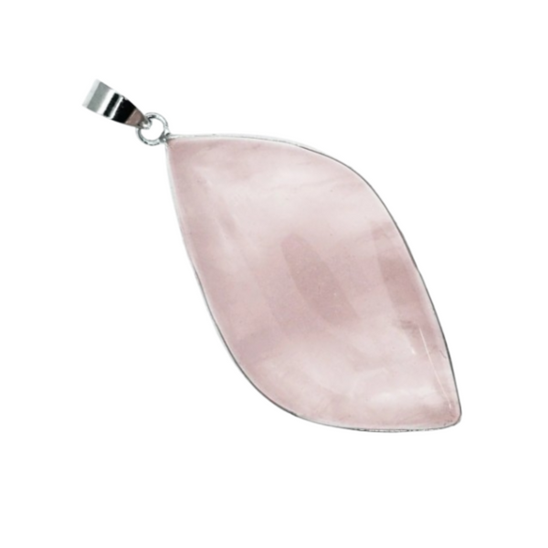 Rose Quartz Leaf Pendant Necklace
