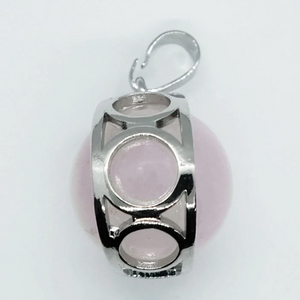 Rose Quartz Ball Pendant Necklace