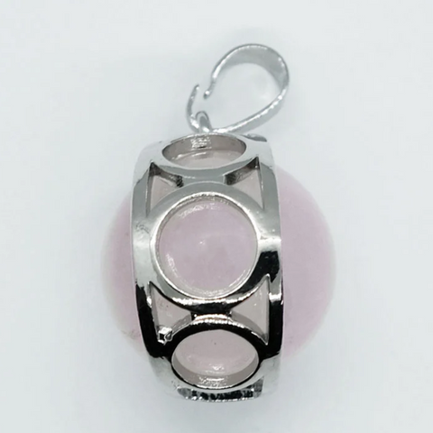 Rose Quartz Ball Pendant Necklace