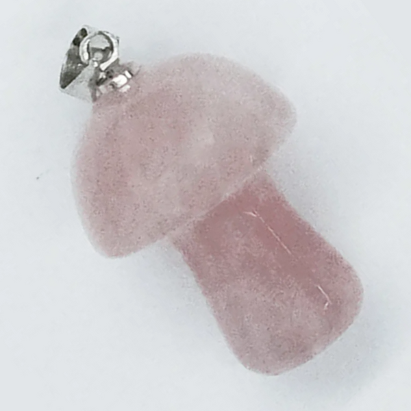 Rose Quartz Mushroom Pendant Necklace