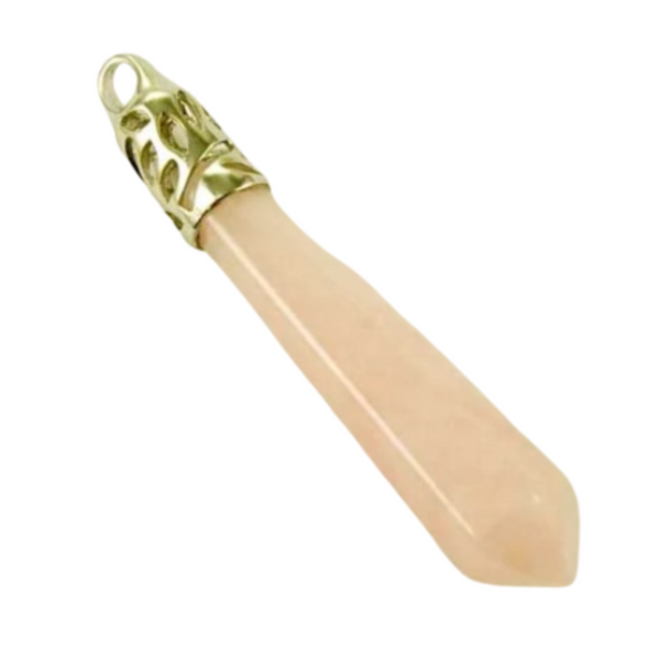 Rose Quartz Hexagonal wand Pendant Necklace