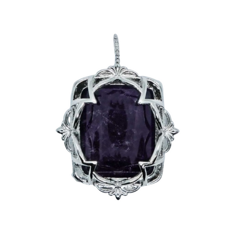 Amethyst Oval Pendant Necklace