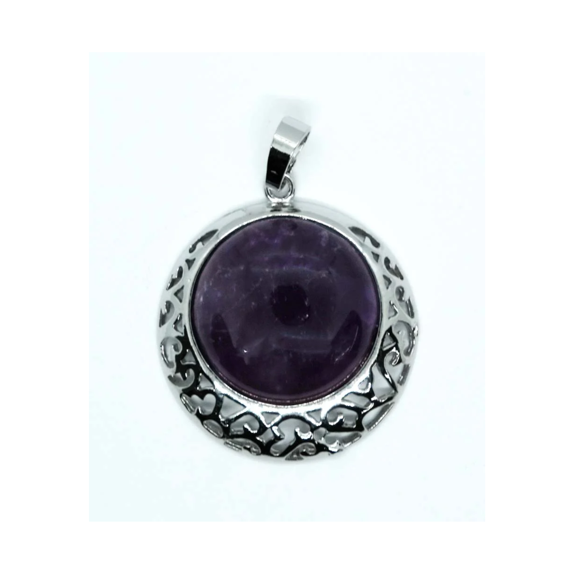 Amethyst Round Pendant Necklace