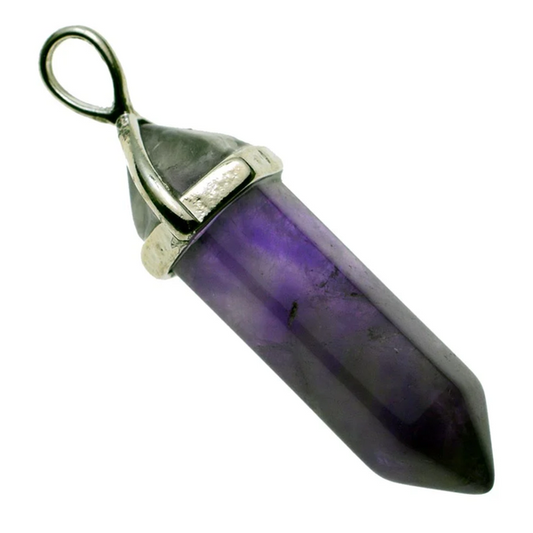 Amethyst Fixed Point Pendant Necklace