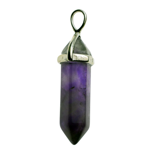 Amethyst Fixed Point Pendant Necklace