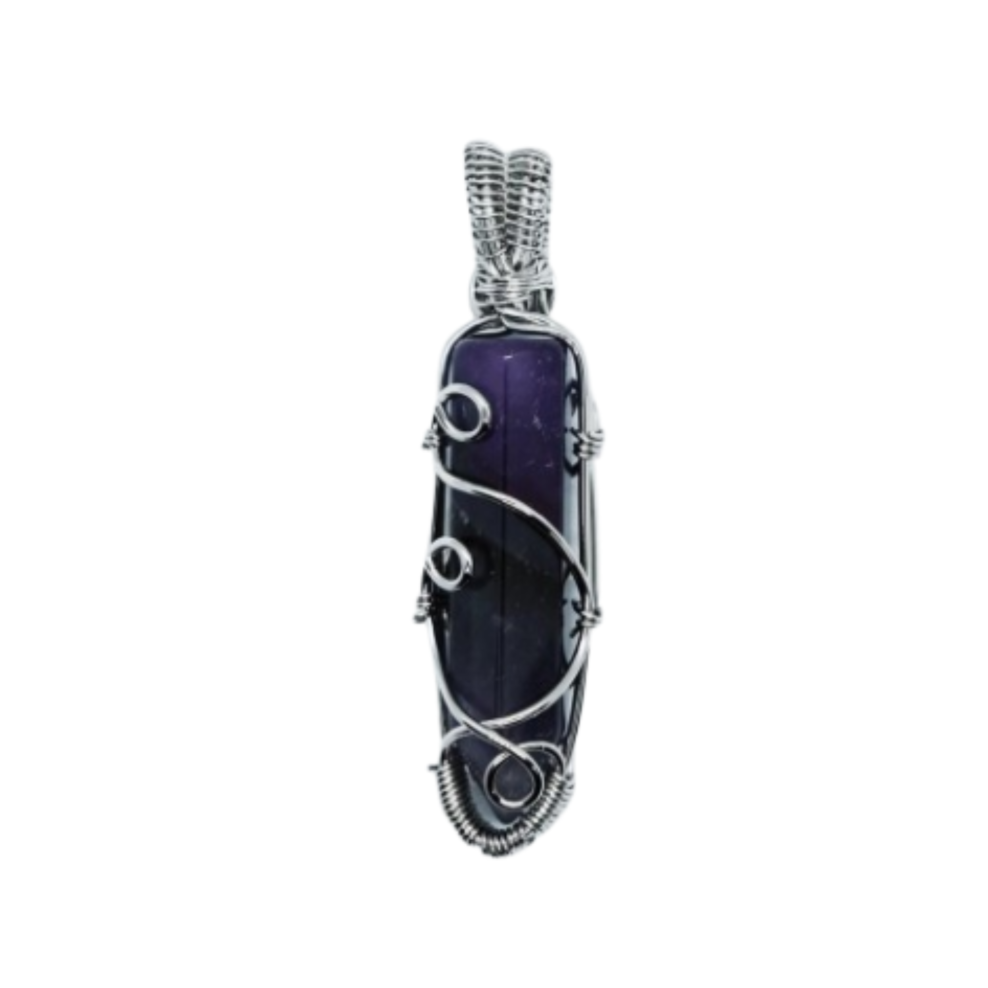 Amethyst Wired Point Pendant Necklace