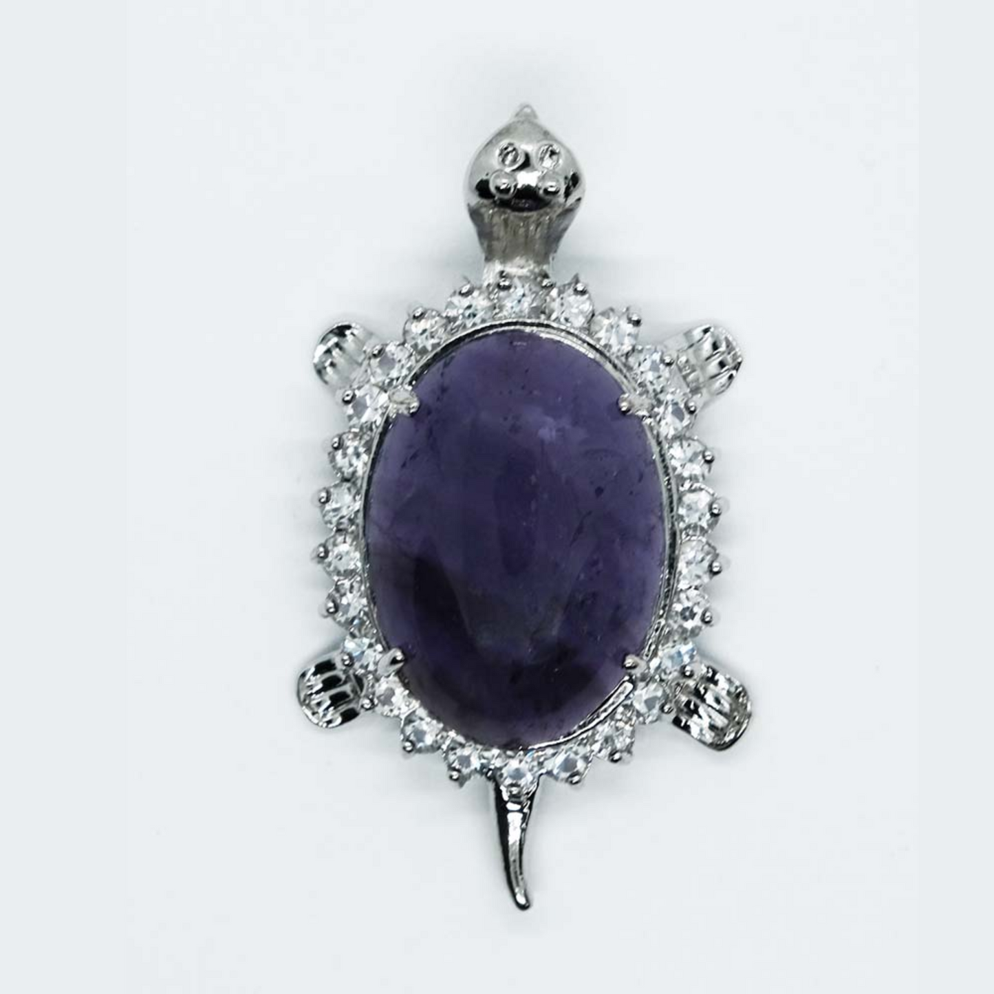 Amethyst Turtle Pendant Necklace