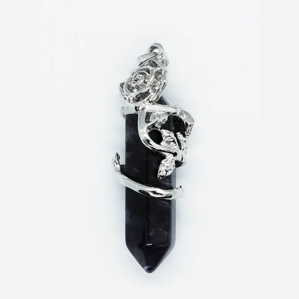 Amethyst Rose Pendant Necklace