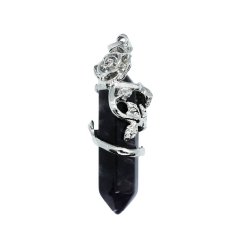 Amethyst Rose Pendant Necklace