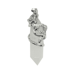 Rose Quartz Rose Wand Pendant Necklace