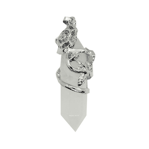 Rose Quartz Rose Wand Pendant Necklace