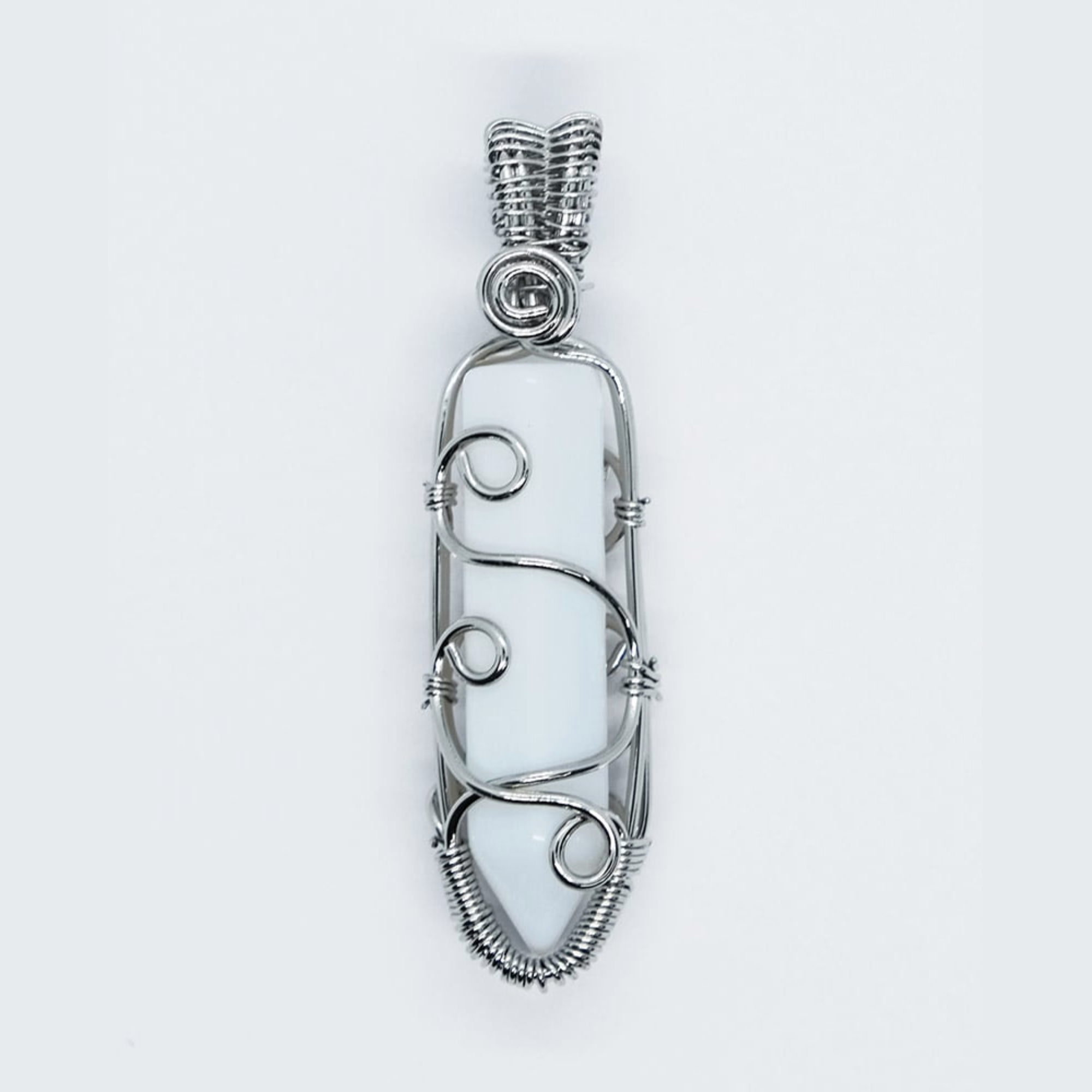 Opalite Point Wired Pendant Necklace
