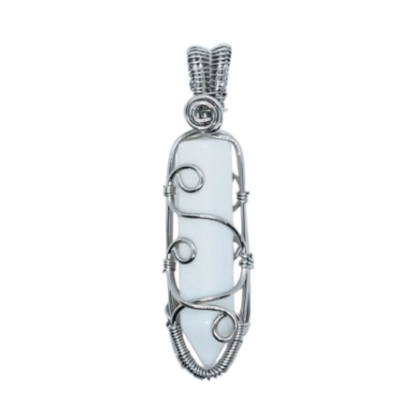 Opalite Point Wired Pendant Necklace