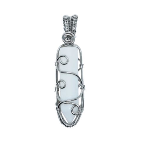 Opalite Point Wired Pendant Necklace