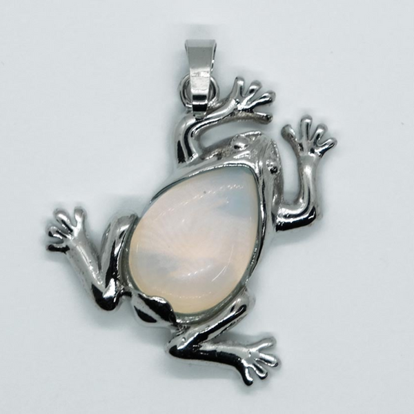 Opalite Frog Pendant Necklace