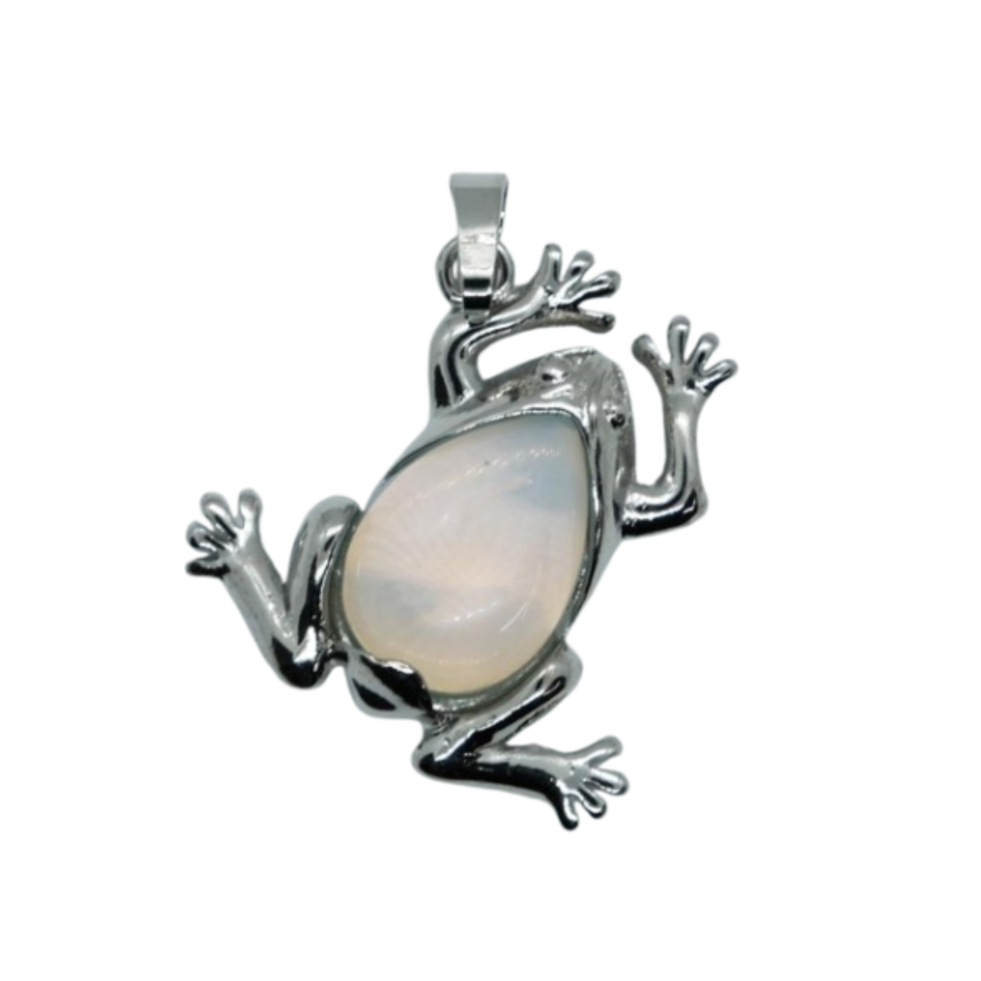 Opalite Frog Pendant Necklace