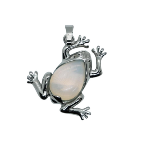 Opalite Frog Pendant Necklace