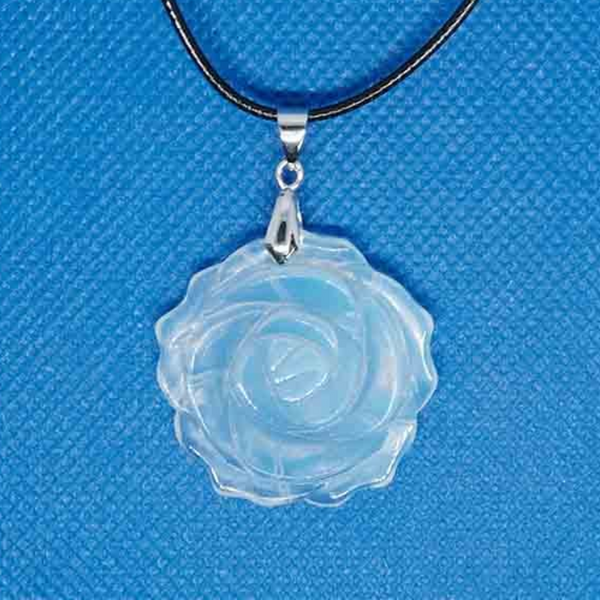 Opalite Rose Pendant Necklace