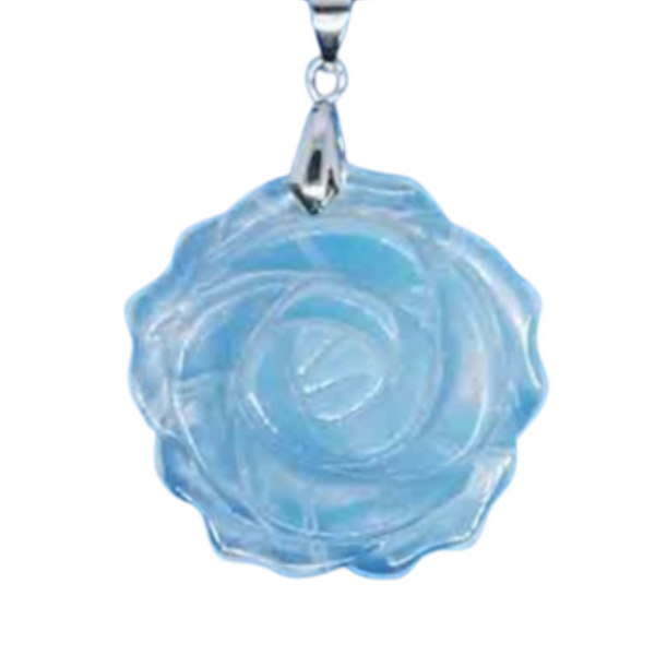 Opalite Rose Pendant Necklace