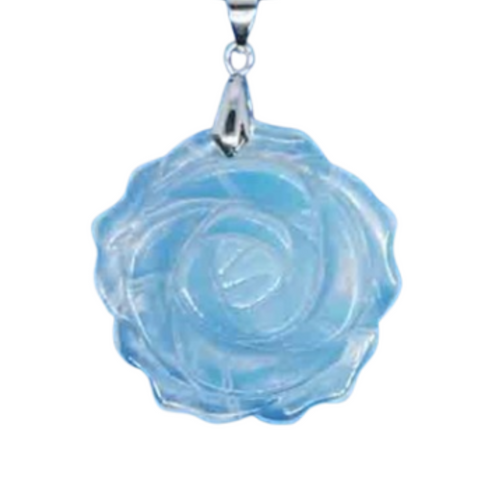 Opalite Rose Pendant Necklace
