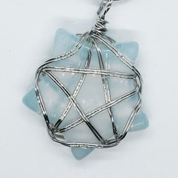 Opalite Star Pentagram Pendant Necklace