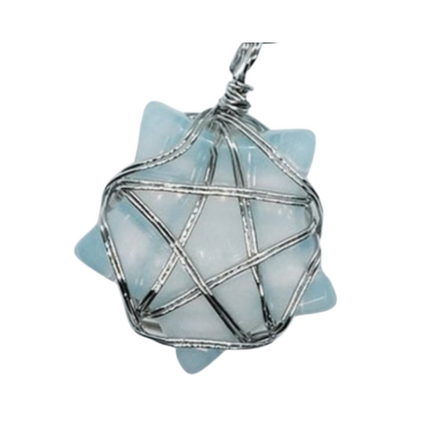 Opalite Star Pentagram Pendant Necklace