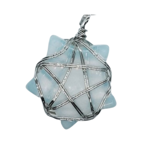 Opalite Star Pentagram Pendant Necklace