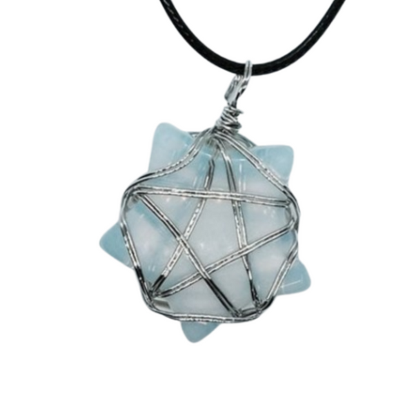 Opalite Star Pentagram Pendant Necklace