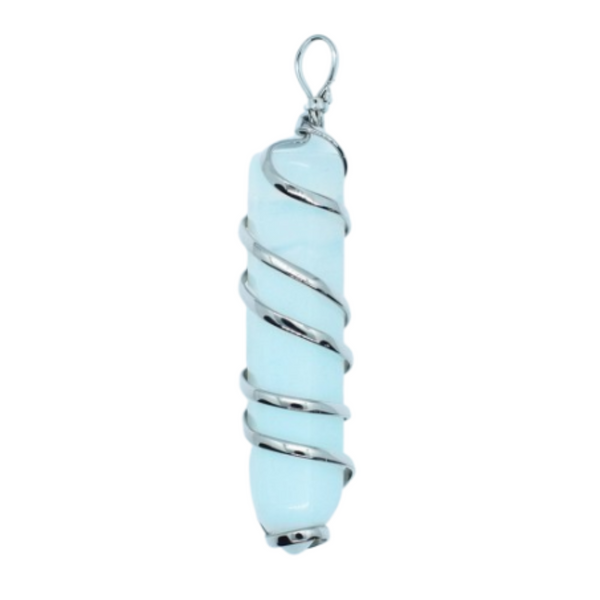 Opalite Wired Wand Pendant Necklace