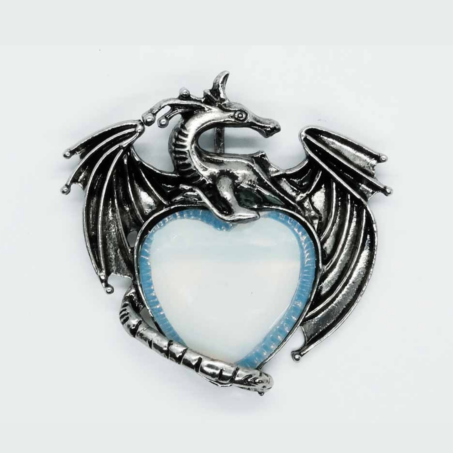 Opalite Dragon Heart Pendant Necklace