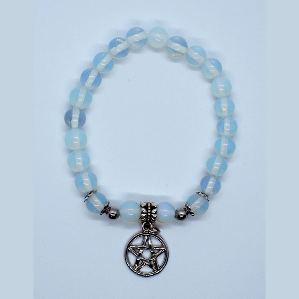 Opalite Pentagram Beaded Bracelet