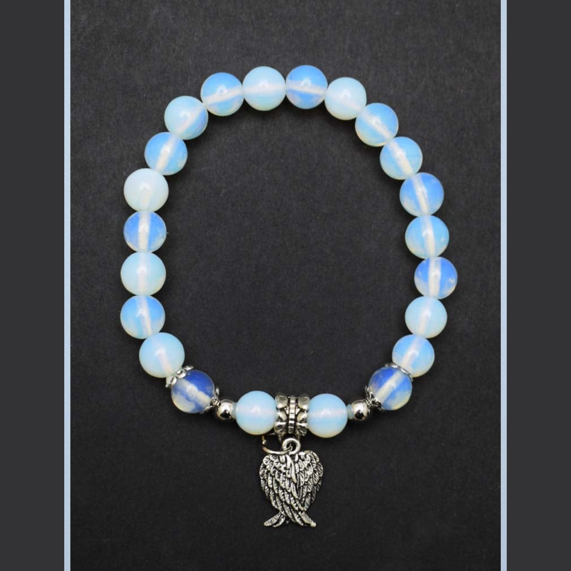 Opalite Angel Wings Beaded Bracelet