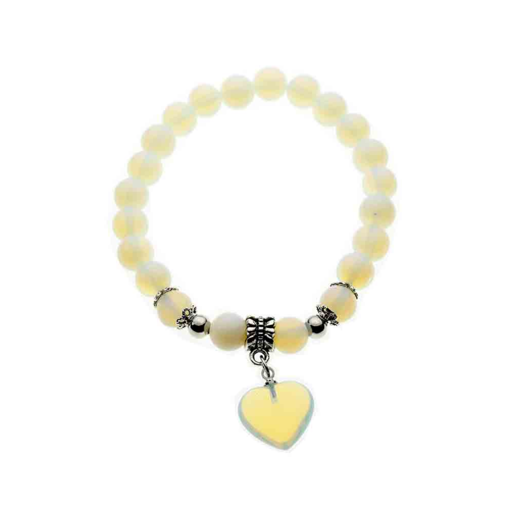 Opalite Heart Beaded Bracelet