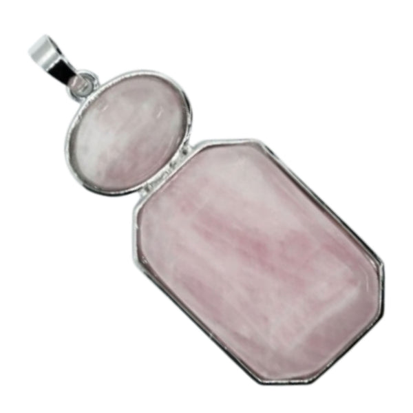 Rose Quartz Oval Octa Pendant Necklace