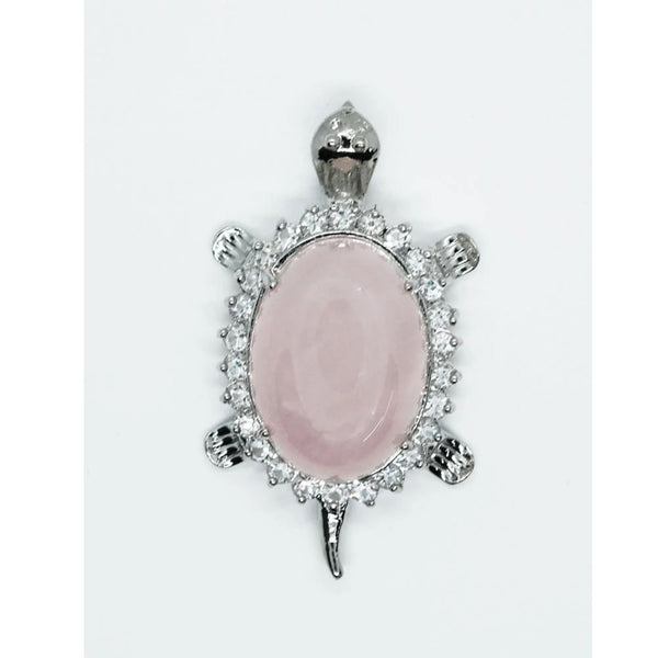 Rose Quartz Turtle Pendant Necklace