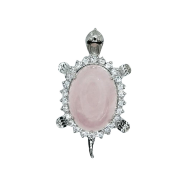 Rose Quartz Turtle Pendant Necklace