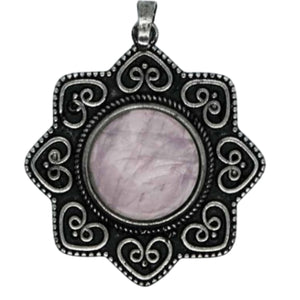 Rose Quartz Flower Pendant Necklace