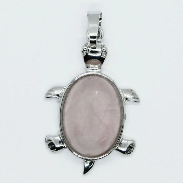 Rose Quartz Tortoise Pendant Necklace