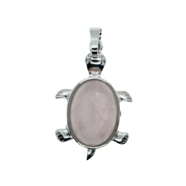Rose Quartz Tortoise Pendant Necklace