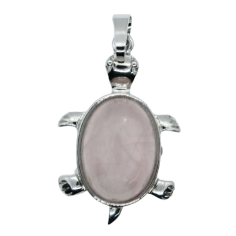 Rose Quartz Tortoise Pendant Necklace