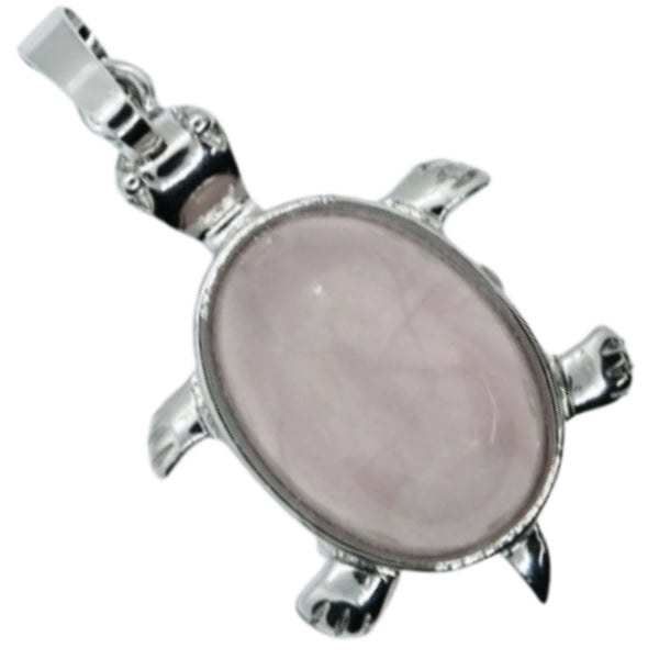 Rose Quartz Tortoise Pendant Necklace