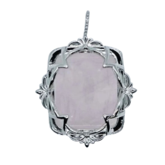 Rose Quartz Oval Pendant Necklace