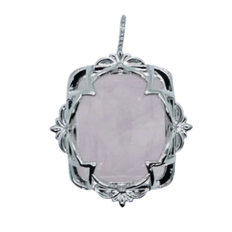 Rose Quartz Oval Pendant Necklace